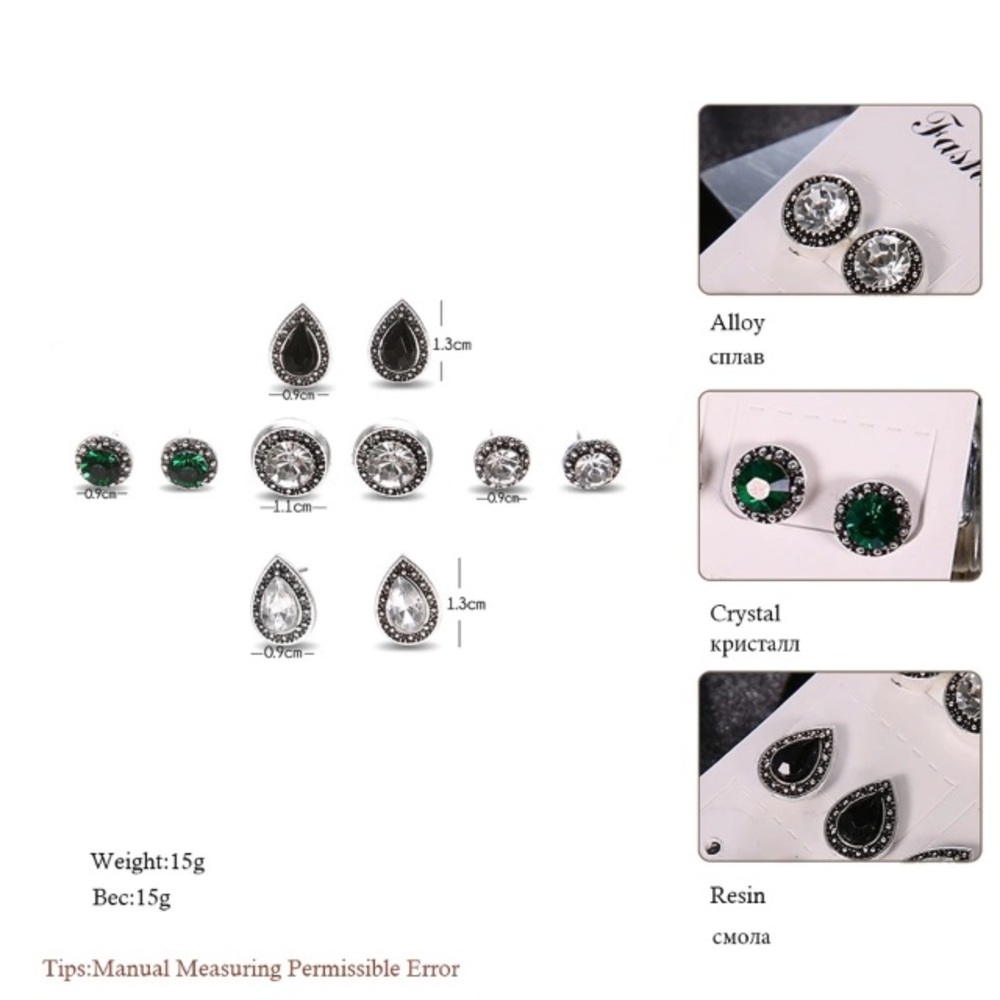 NEW!💎💙💎SPARKLING TEARDROPS EARRING BUNDLE SET - Picture 4 of 16